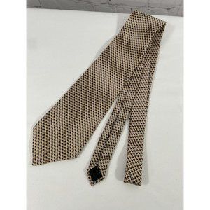 VTG Lauren Ralph Lauren Yellow Blue Geometric Hand Finished Silk Tie 57 x 3.75